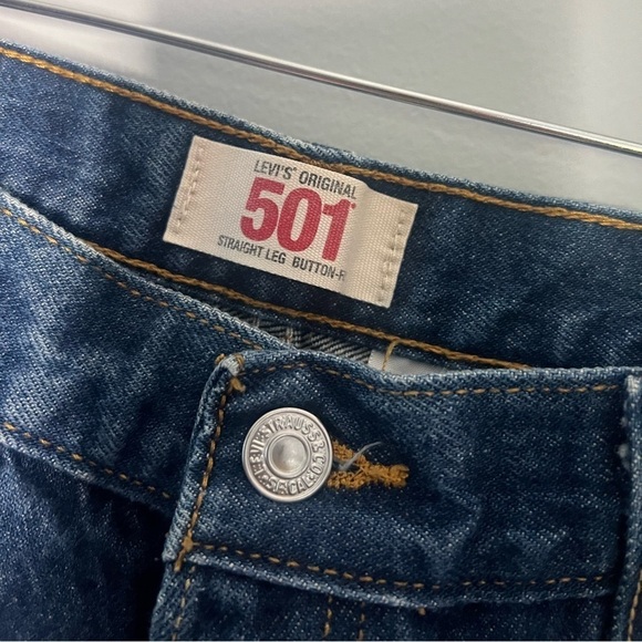 Levi’s 501 XX Dark Wash Straight Leg Button Fly Jeans 36x32 - Picture 3 of 6